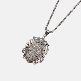 Punk Crown Shield Darts Stainless Steel Pendant