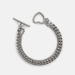 Heart Two Layers Stainless Steel Bracelet