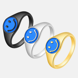 Luminous Smile Face Stainless Steel Ring