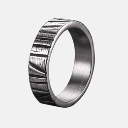 Classic Tree Cracked Stainless Steel Ring