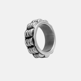 Simple Three-Layer Gear Stainless Steel Spinner Ring