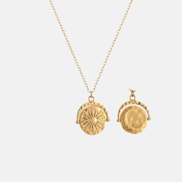 Simple Sun Moon Stainless Steel Spinner Pendant