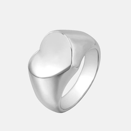 My Treasure Heart-Shaped Stainless Steel Ring