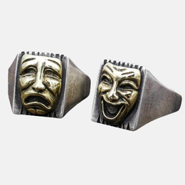 Cry Laugh Sterling Silver Clown Ring