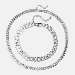 Conjunto de colar de aço inoxidável com costura quadrada