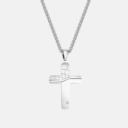 Fashion Cracked Cross Stainless Steel Pendant