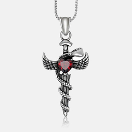 Vintage Angel Sword Stainless Steel Pendant
