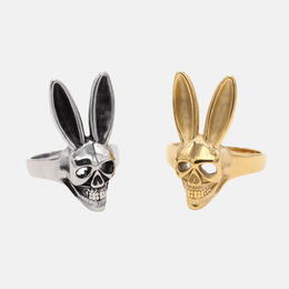 Bad Bunny Stainless Steel Skull Ring
