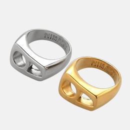 Anello geometrico cavo in acciaio inossidabile