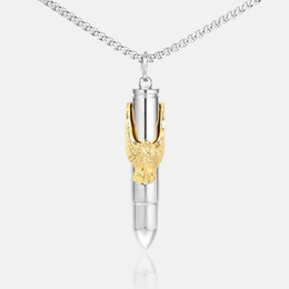 Eagle On Bullet Stainless Steel Pendant
