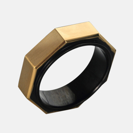 Minimalism Octagon Screw Nut Stainless Steel Men's Ring