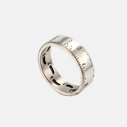 Simple Ruler Footprint Stainless Steel Ring