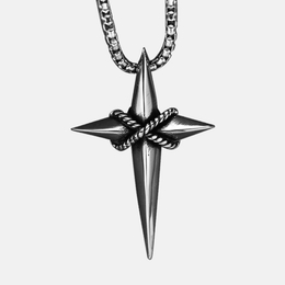 Retro Four-Pointed Star Pendant