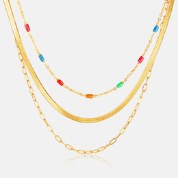 Minimalist Triple Stacked Stainless Steel Necklace