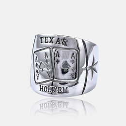 Spade Poker Stainless Steel Wide Ring