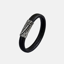 Punk-Style Dagger Stainless Steel Leather Bracelet