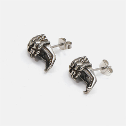 Punk Screaming Skull Stainless Steel Stud Earrings