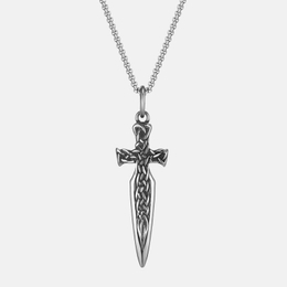 Vintage Sword Design Stainless Steel Cross Pendant