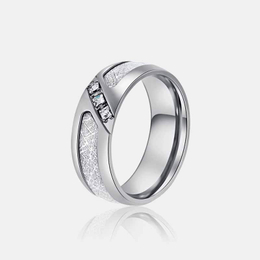Square Diamond Freezing Pattern Stainless Steel Ring