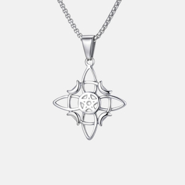 Simple Celtic Knot Star & Moon Stainless Steel Pendant