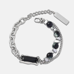 Pulsera de acero inoxidable con piedra de ojo de gato